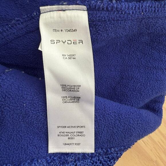 Spyder Major Cable Stryke Sweater Jacket Full Zip Fleece Lined in Cobalt Blue, M - Picture 15 of 15